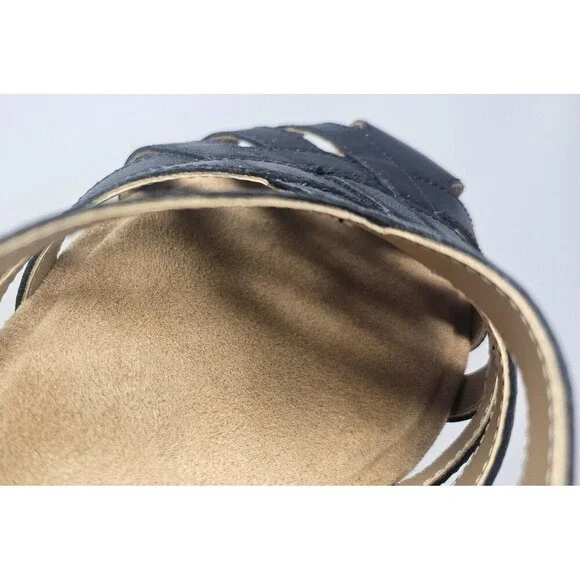 Hush Puppies Ridley Leather Fisherman Slingback Sandals Black Women's Sz 11 NEW - Picture 11 of 14